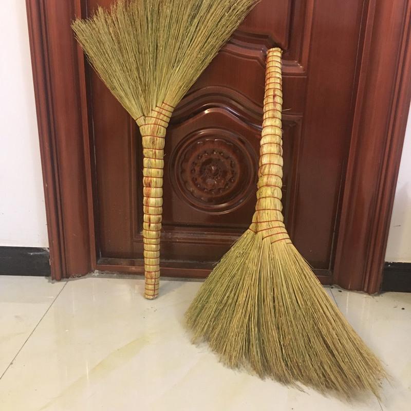 扫地家用金丝苗手工制作自生把老式扫把笤帚室内清洁扫帚不粘头发2把