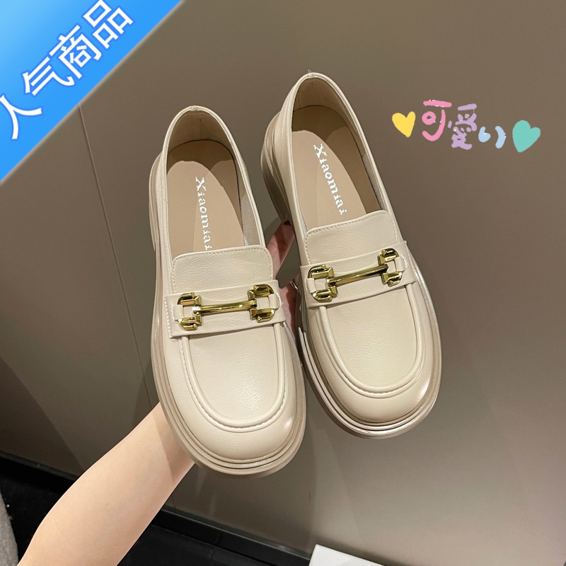 SUNTEK乐福鞋女春秋季2023新款休闲百搭单鞋厚底英伦小皮鞋女鞋高清大图