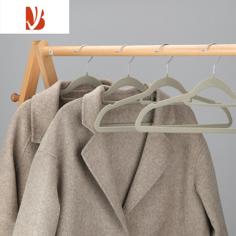 三维工匠日式植绒衣架防滑衣柜收纳整理衣架绒面衣服挂衣架衣撑子家用