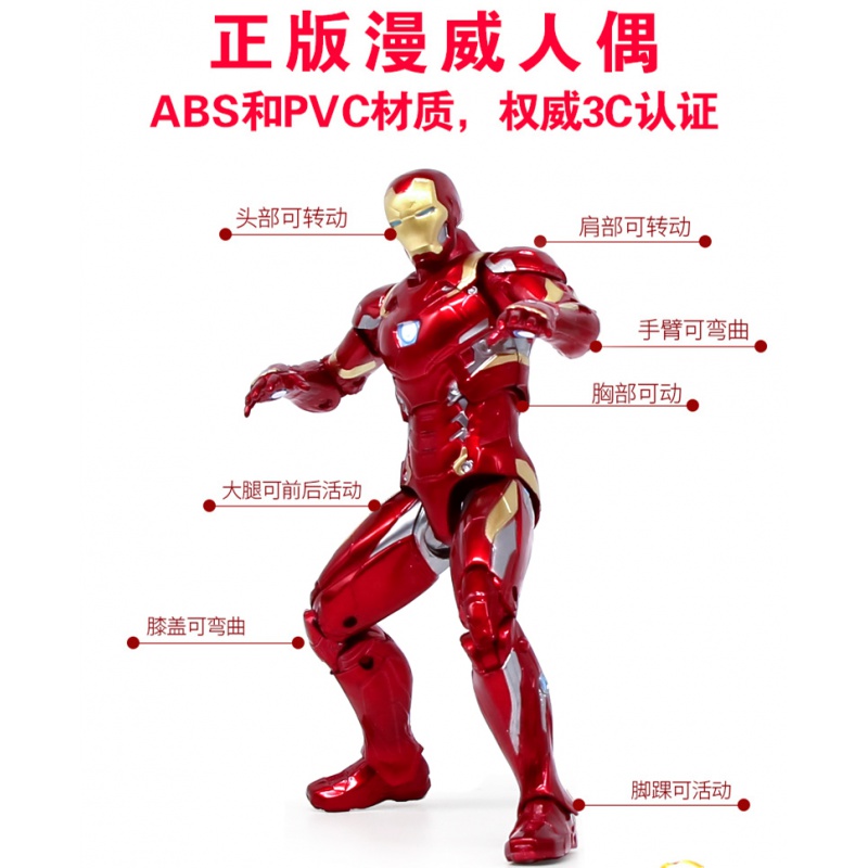 漫威复仇者联盟蜘蛛钢铁侠MK85雷神人偶手办模型玩具周边摆件 美国队长 漫威正版授权高清大图