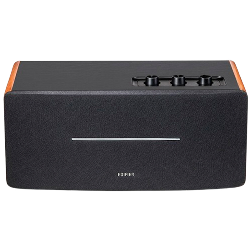 漫步者蓝牙音箱调节方便木质箱体顶部快捷连接稳定棕木纹D12