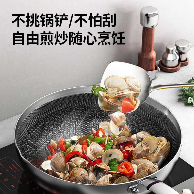 康巴赫蜂巢316L家用煎炒两用锅-30cmJCG30D1高清大图