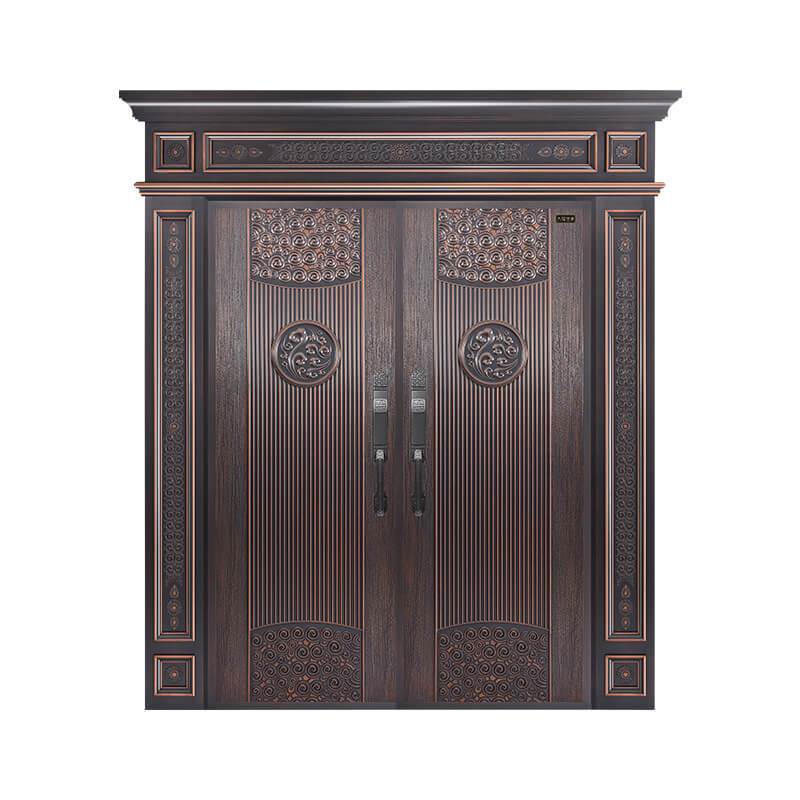 大福防爆铸铝门别墅大门dfsj1926双开门轻奢入户门定制安全门卡门四开