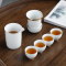 苏氏陶瓷( SUSHI CERAMICS)便捷旅行茶具 金刚侠精密快客杯收纳款办公泡茶杯1壶1海5杯(白)