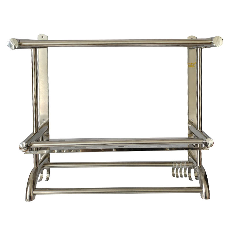 金迪乐浴室壁挂毛巾架子双层加厚浴巾架50*20*45cm/组高清大图