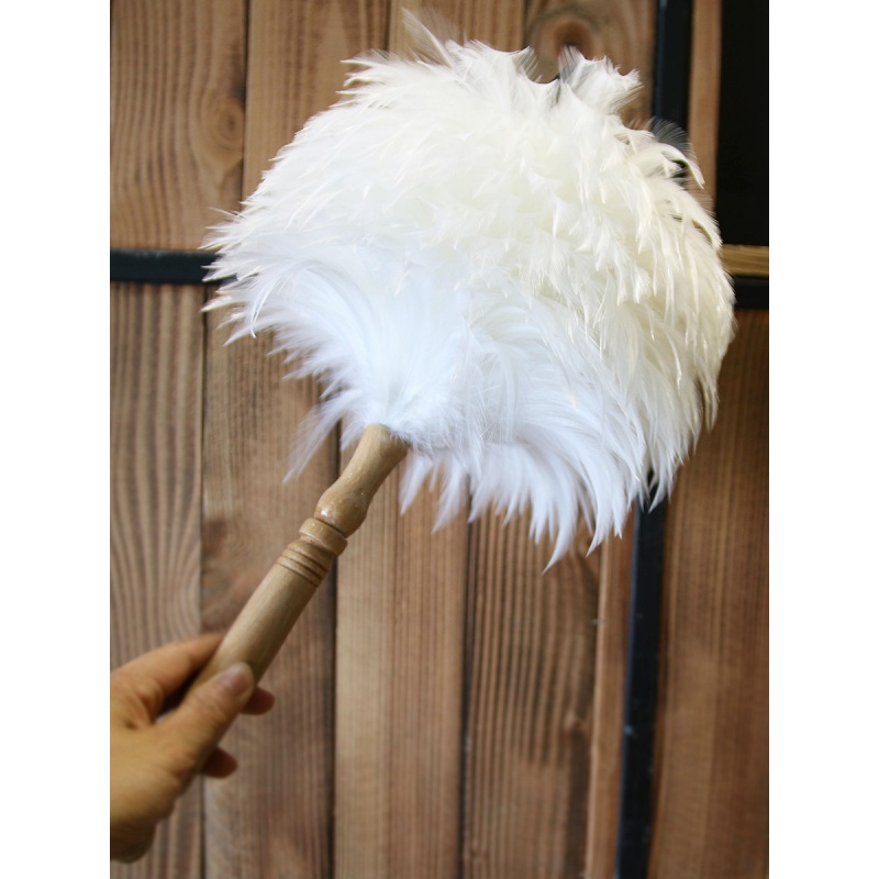 艺之初 鸡毛掸子除尘掸子除尘神器家用灰尘刷白色公鸡毛装饰掸子