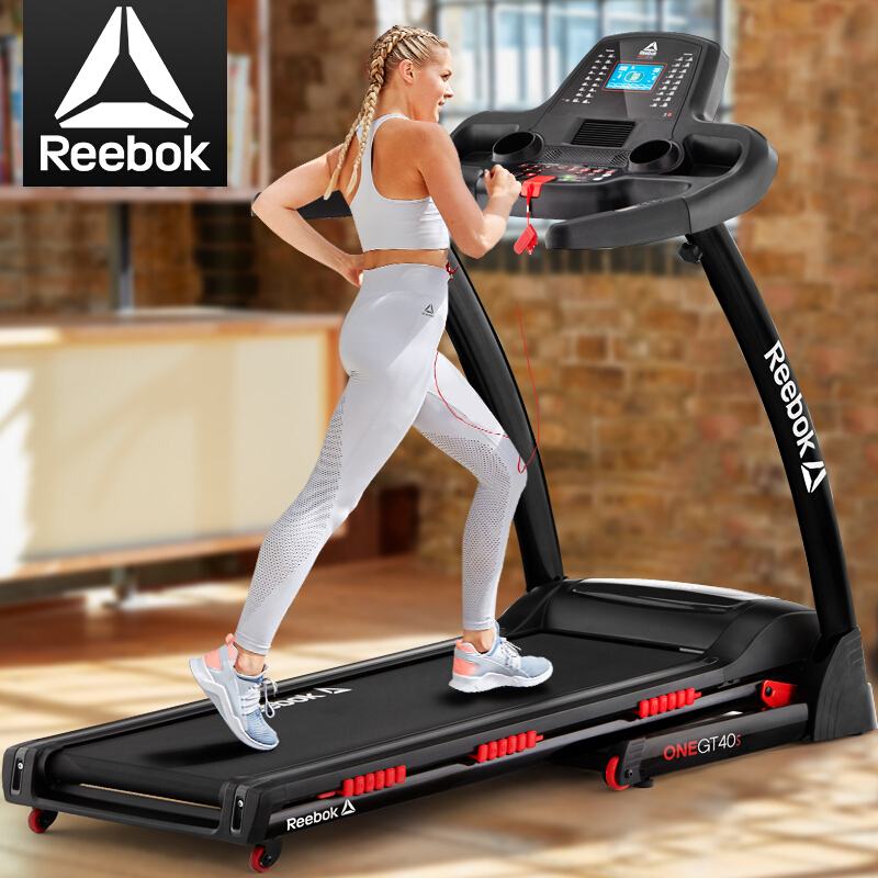 [健芬欣]锐步(Reebok) 跑步机静音可折叠减震运动健身器材 液晶显示器走步机10121BK-AR-GT40S