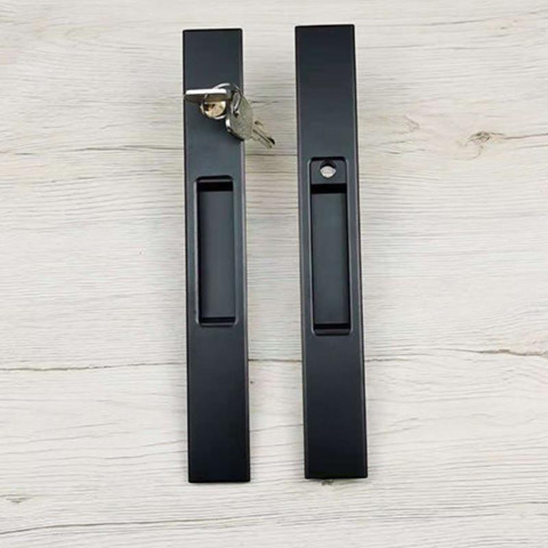 标准配件 铝合金推拉门锁带钥匙中空玻璃移门锁重型阳台门厨房门一字