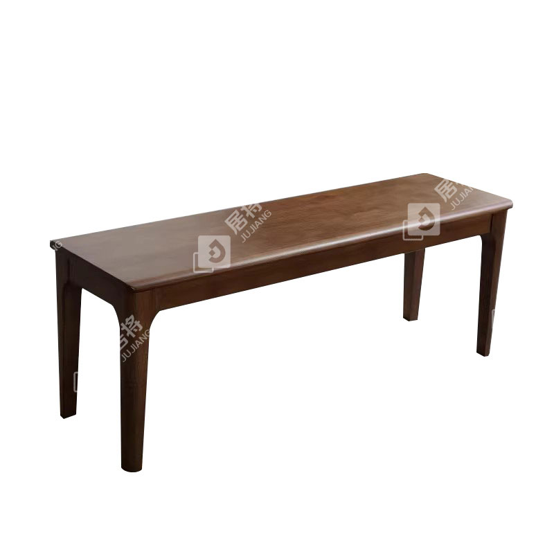 居将 JJ3121623 全实木长条凳餐桌凳换鞋凳床尾凳胡桃色1米