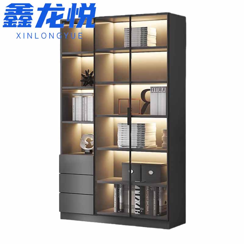 鑫龙悦书柜 书柜双门三抽120cm 台