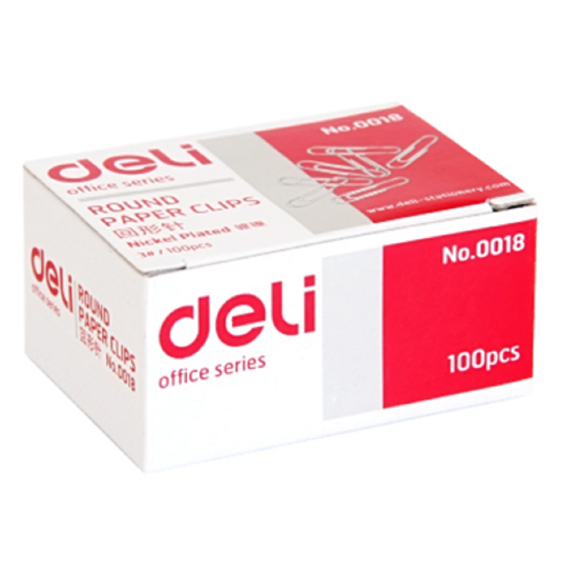 得力(deli) 0018 回形针(100枚/盒) 20盒/包 1包价格