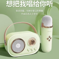 酷爱果正品K歌音响话筒一体麦克风无线蓝牙音箱便携家用唱歌儿童礼物家庭KTV女生可用苏宁卡付款