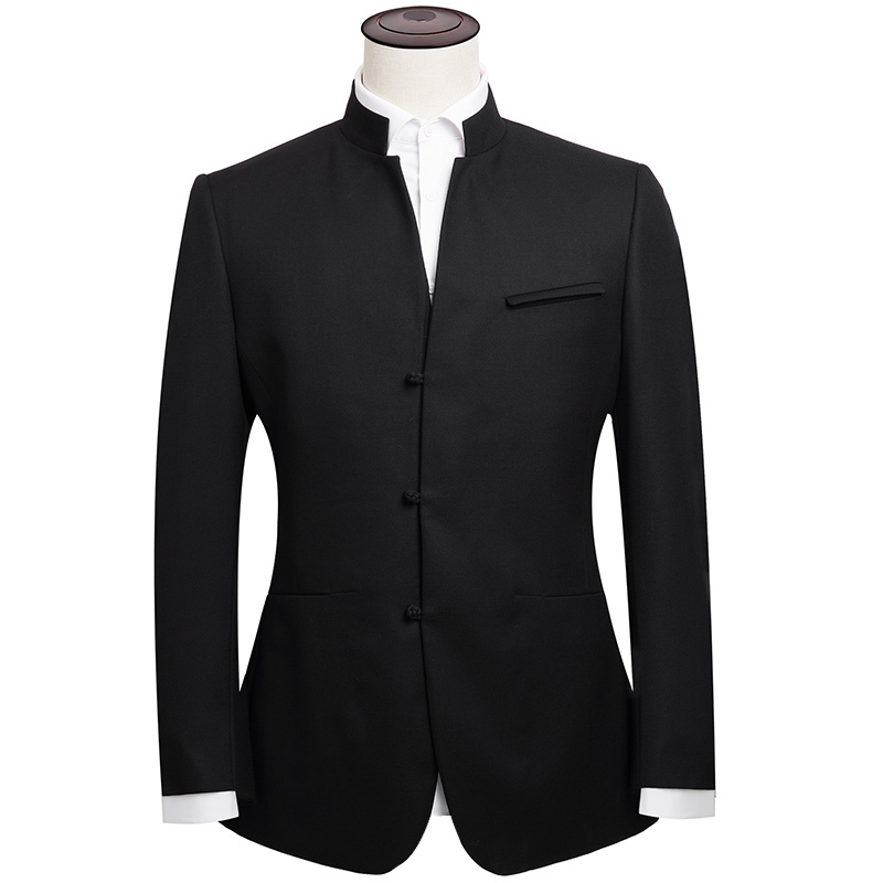 baromon培罗蒙男士商务正装立领西装外套羊毛西服中山装上衣培罗蒙etz