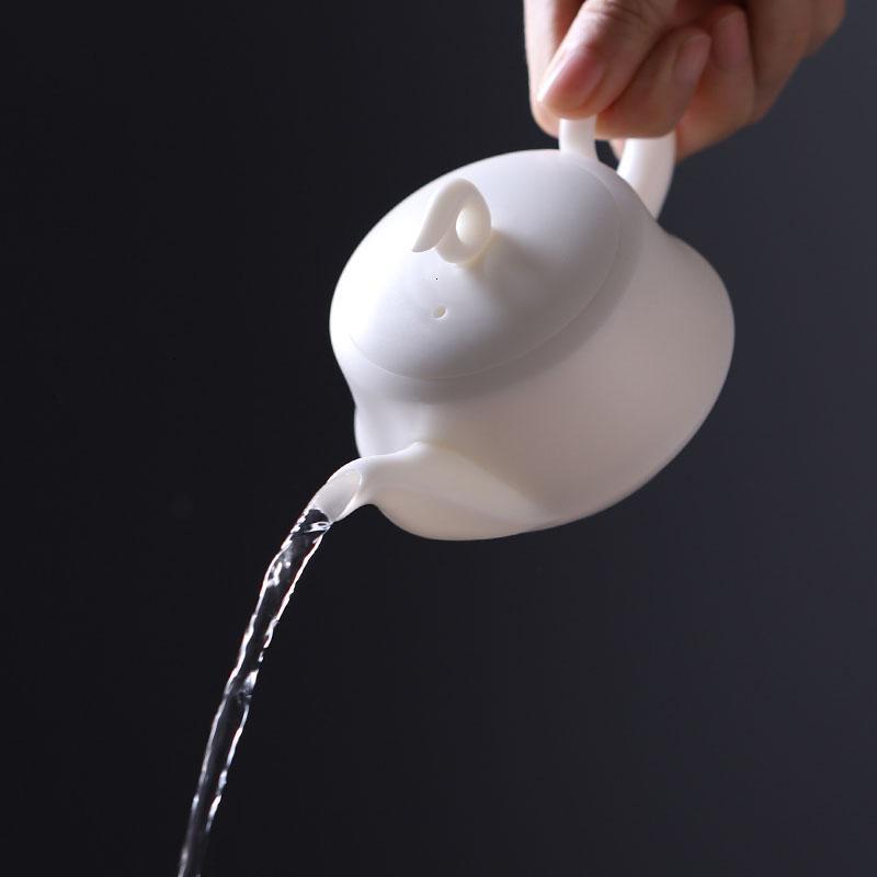 家柏饰(CORATED)德化白瓷功夫茶壶羊脂玉家用带盖过滤冲茶器现代简约19010高清大图