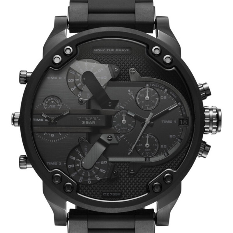 迪赛(diesel)thedaddie系列 四区时显手表 石英表男士腕表黑武士运动