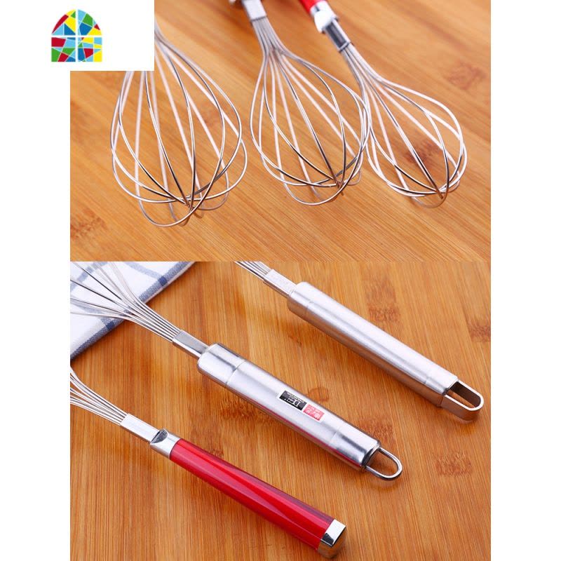 烘培工具不锈钢打蛋器家用手动打蛋棒小中大号打发奶油鸡蛋搅拌器 FENGHOU 中号精致款手动打蛋器图片