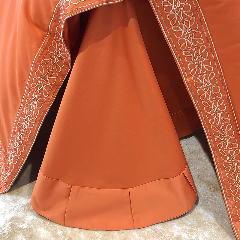 安居先森ANJU250688 罗伊威100支高支高密新疆长绒棉双人床四件套橙色高清大图