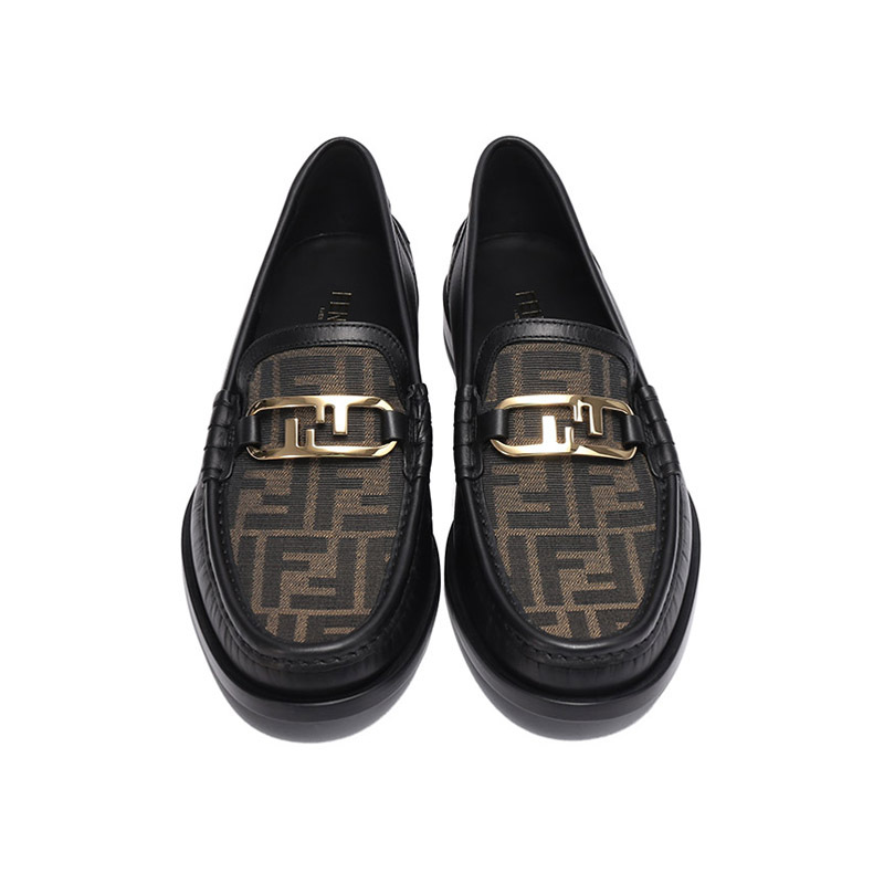 芬迪fendi男士皮革织物fendiolock乐福鞋单鞋皮鞋7d1550ajzf