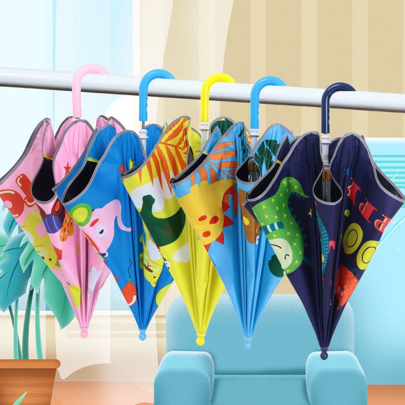 恐龙乐园蓝色[无胶款] 儿童雨伞s宝宝雨具幼儿园小孩小学生男童女童全手动上学长柄小伞图片