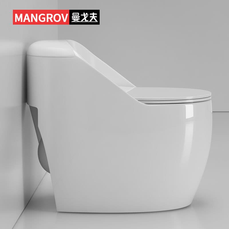 曼戈夫卫浴马桶蛋形防溅水防臭防堵节水连体式8.0大管道大口径大冲力坐便器家用卫生间超漩虹吸式圆形马桶座便器M0506图片
