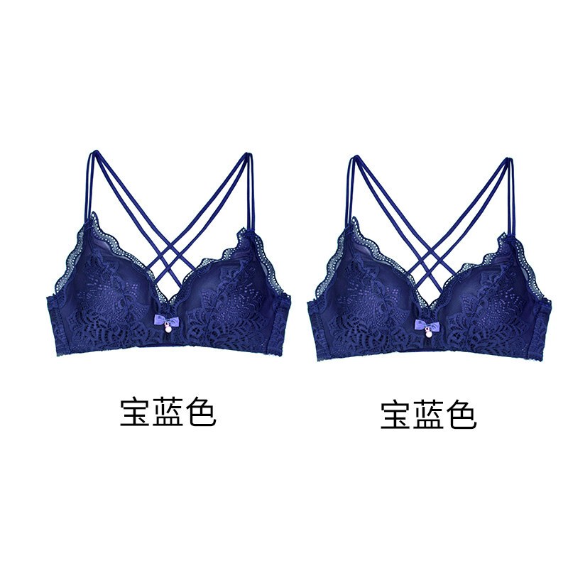 背文胸拢无钢圈薄款少蕾丝加厚上托胸罩内衣
