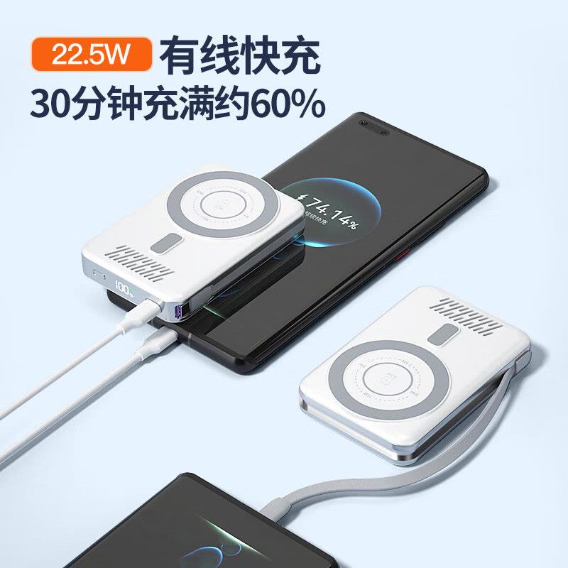 纽曼(Newmine)AL265 3C认证 10000毫安时磁吸充电宝超薄magsafe无线快充可上飞机移动电源图片