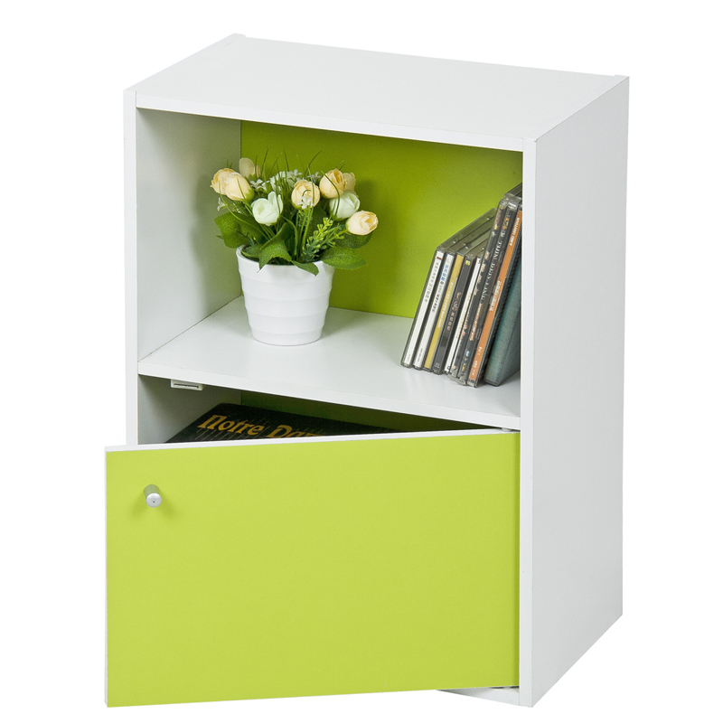 慧乐家书柜 书架fnaj 慧乐家书柜书架二层单门收纳柜带门储物柜绿色 价格图片品牌报价 苏宁易购慧乐家家具苏宁自营旗舰店