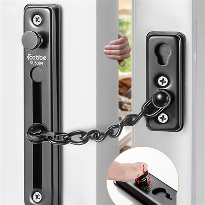 卡贝防盗链门链家用门栓门锁扣防盗门安全链酒店锁链免打孔防盗扣