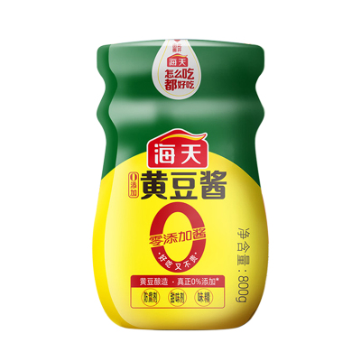 海天0添加黄豆酱 【0添加】800g 下饭烹调炒菜 非转基因大豆