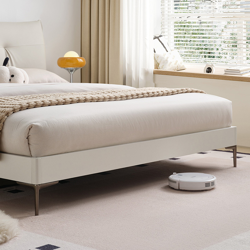 全友家居现代简约生态科技皮软包卧室双人床129810