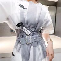 夏季新款女蕾丝拼接网纱收腰中长款宽松显瘦女上衣超火ins韩版t恤 白色 S