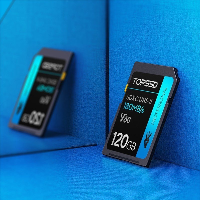 TOPSSD/天硕SD卡120G 180MB/s UHS-II高速微单反相机存储卡V60(XF)