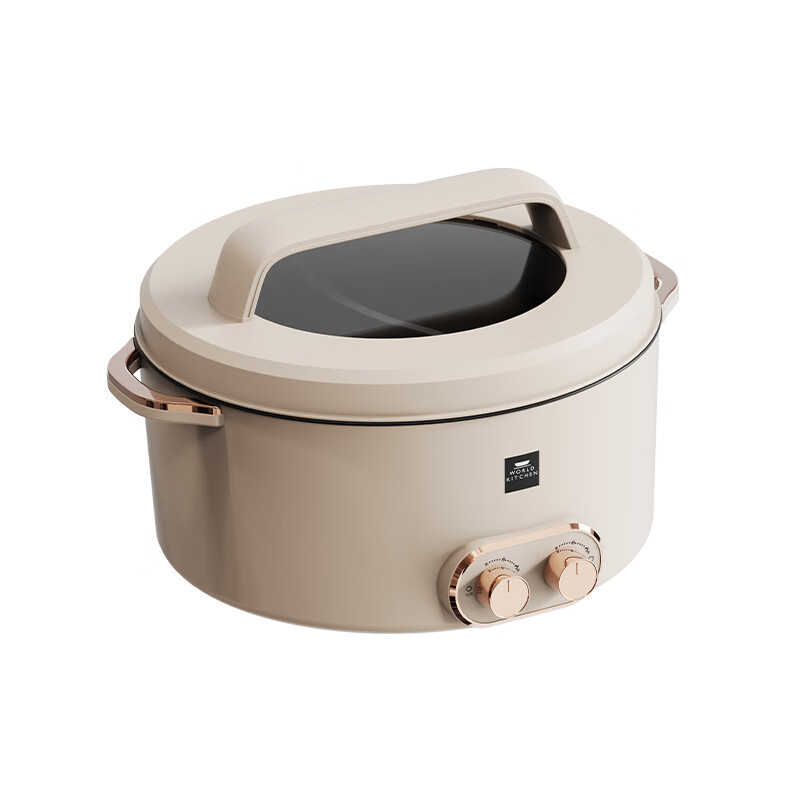 康宁/WORLD KITCHEN双控鸳鸯火锅家用多功能锅一体式电火锅 WK-GHG5005/KZ 5L!