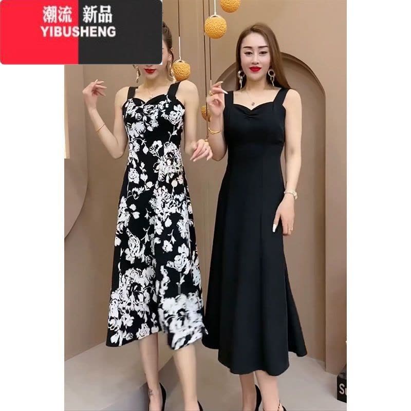 YIBUSHENG网红时尚吊带裙女2024季新款高级感垂感显瘦中长连衣裙图片