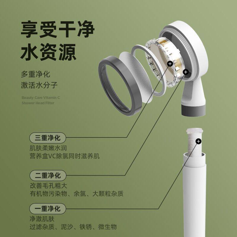 德国蓝宝花洒净水器过滤增压除氯喷淋头美肤沐浴软水机蓬莲头