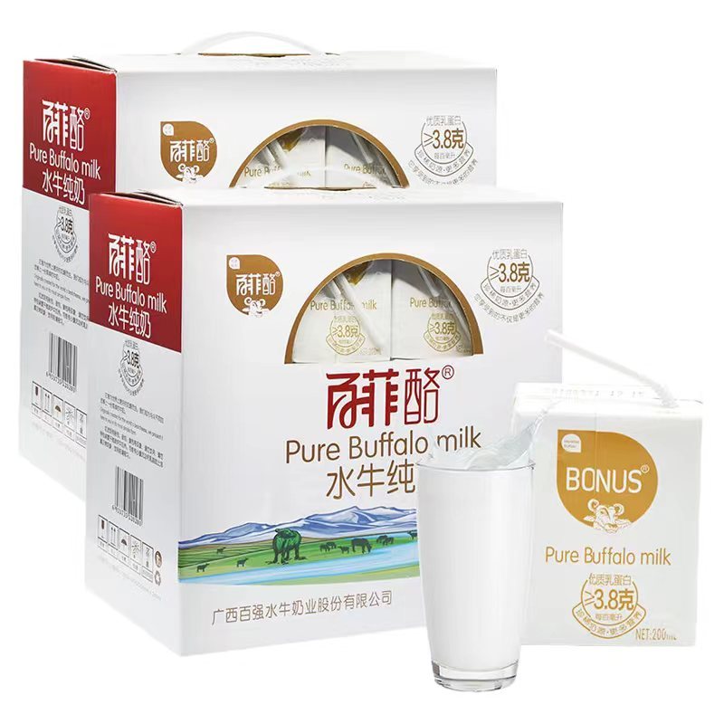 百菲酪 水牛纯奶 200ml*12盒*2提 礼盒装
