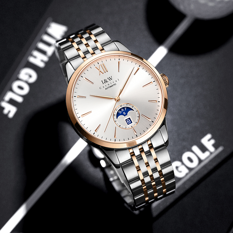 瑞士手表爱沃驰I&W CARNIVAL自动机械表男表进口机芯个性时尚防水简约男士轻奢气质商务腕表527G高清大图