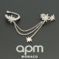 apm MONACO周冬雨同款高贵单只小星星流星耳骨夹925银耳饰链坠时尚耳钉女士耳扣AE11547OX