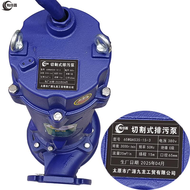 有成鑫切割式排污泵 65WQAS35-15-3 台