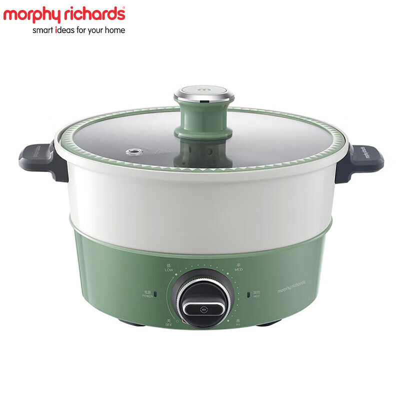 摩飞电器 多功能升降料理锅 MR9090 多功能锅电火锅料理锅电煮锅机械升降 4升容量 薄荷绿