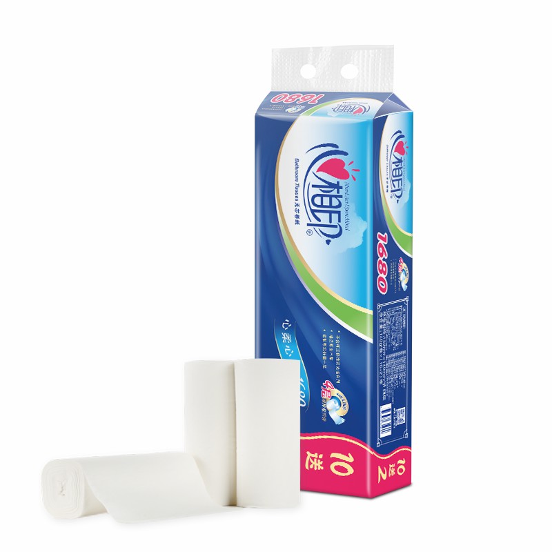 心相印(Mind Act Upon Mind)卫生纸原木浆卷纸3层一提12卷日用厕纸1400g 10提