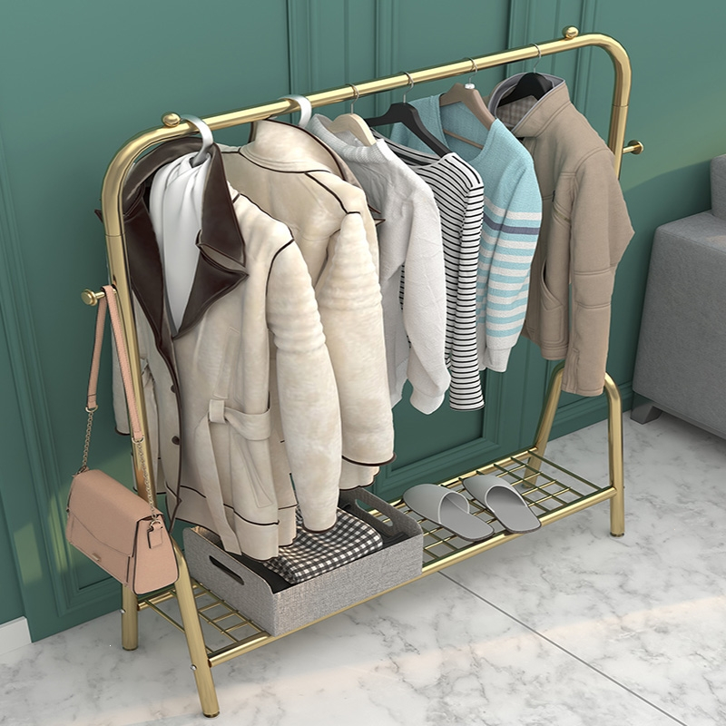 法耐晾衣架落地折叠室内晒衣架阳台卧室挂衣架子家用简易单杆式衣帽架