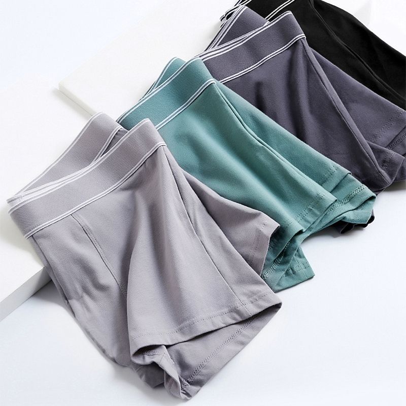 男士内裤棉内裤男士平角裤衩舒适纯色男内裤男四角短裤头高清大图