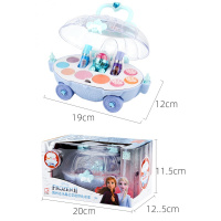 迪士尼化妆盒儿童正品小女孩化妆品公主套装水洗玩具生日 冰雪2化妆水晶三层化妆车送化妆刷+指甲油