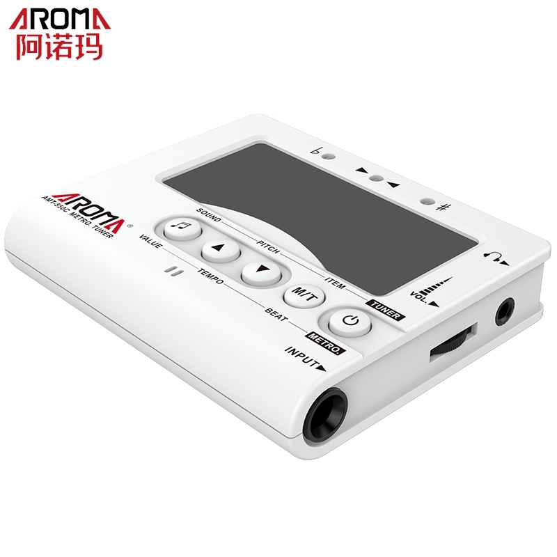 阿诺玛(AROMA)管乐专用调音器萨克斯单簧管长笛小号校音器定音节拍器 [黑色款]管乐专用+电池+拾音线