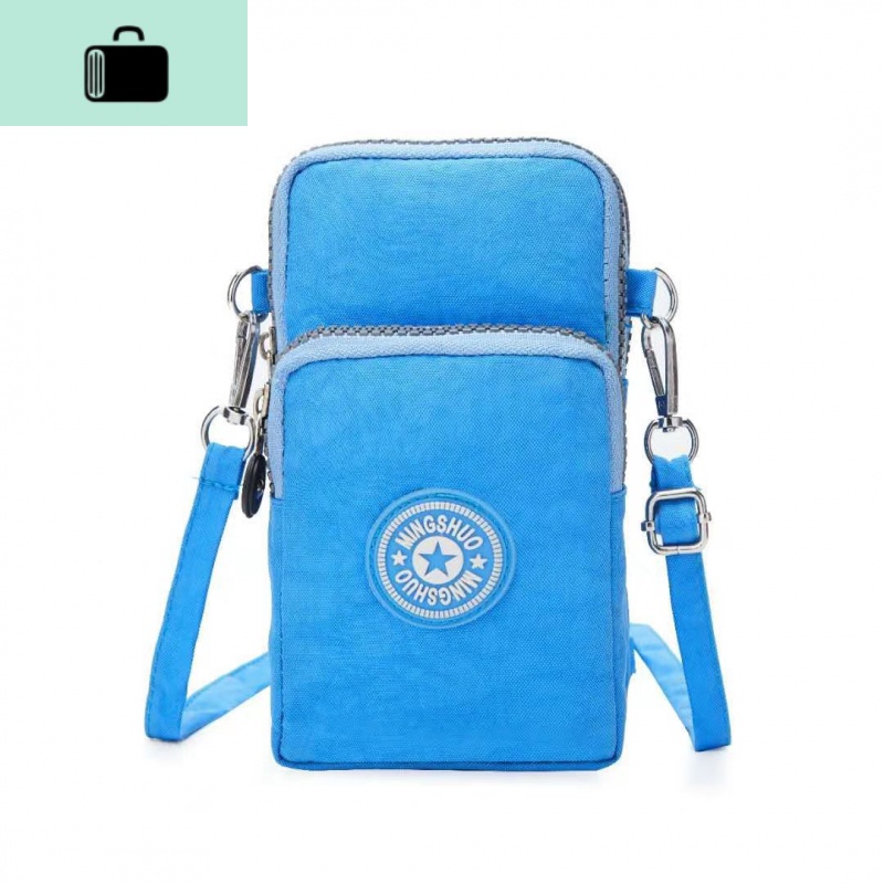 夏天迷你潮包女小包包单肩包斜挎包零钱包手机包帆布包女斜跨运动NEW LAKE 浅蓝色小号