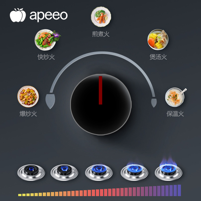 apeeo 燃气灶JZT-FY-6632GF液化气全防风炉架嵌入式台嵌两用安全童锁熄火保护不锈钢面板双灶煤气灶