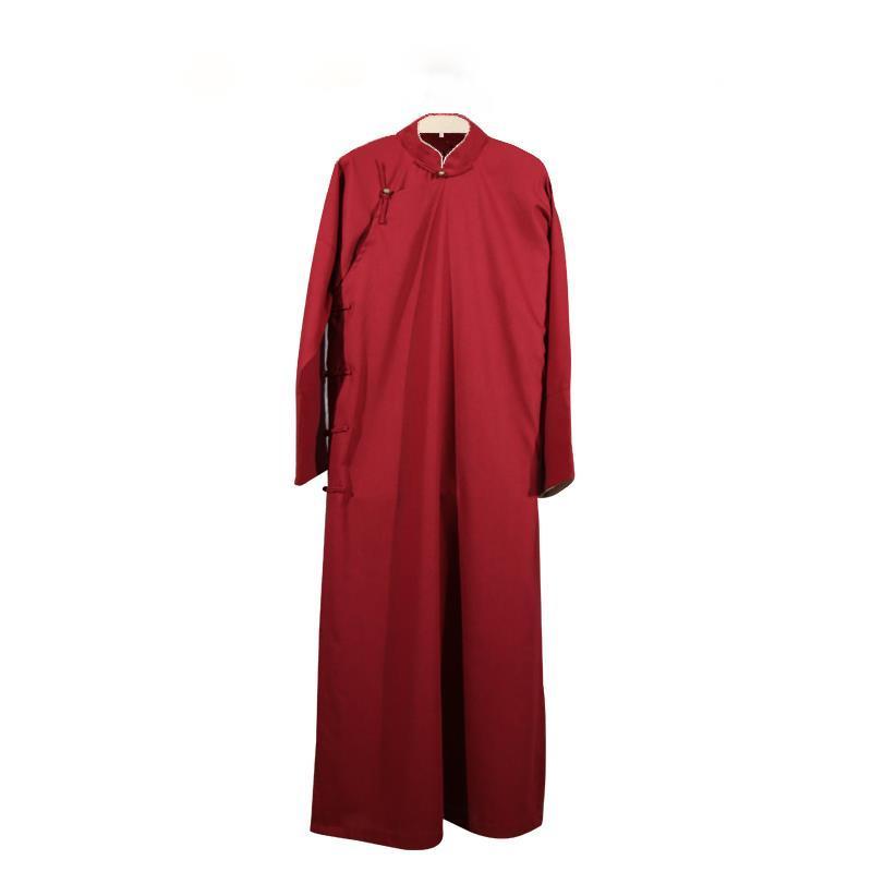 棉麻相声大褂民国长衫评书快板教书先生粗布演出服装长袍大马褂男酒