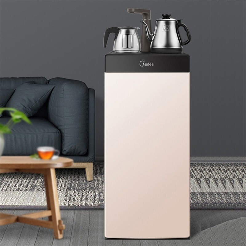 美的midea饮水机家用下置式茶吧机立式办公室智能温热多用茶水机玫瑰