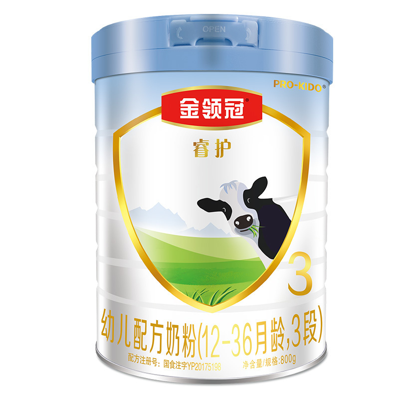 伊利(YILI)金领冠睿护幼儿方奶粉 3段(12-36个月适用) 800g罐装